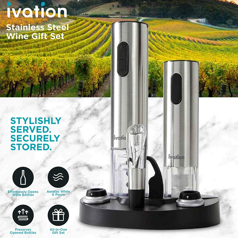 Ivation 6 Piece Electric Wine Opener Gift Set - Walmart.com