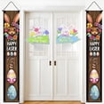 thumbnail image 6 of Happy Easter Door Banner 71x12 Inch Bunny Easter Door Porch Signs Eggs Rabbits Hanging Door Sign Welcome Hanging Flag for Wall Yard Garden Decor, 6 of 7