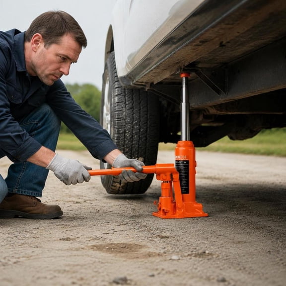 Hydraulic Bottle Jack, 4 Ton Capacity, 7.3-13.8 Inch Lift Range, Heavy Duty Welded Construction, for Car, SUV, Pickup