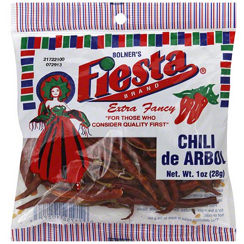 Bolner's Fiesta Brand Chili De Arbol, 1 oz (Pack of 12)