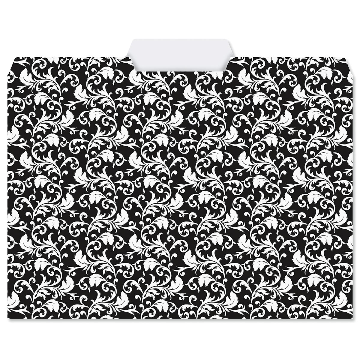 Current Elegant Black File Folders - Set of 24 (6 Designs) 1/3 Cut Staggered Tabs, Letter-Size