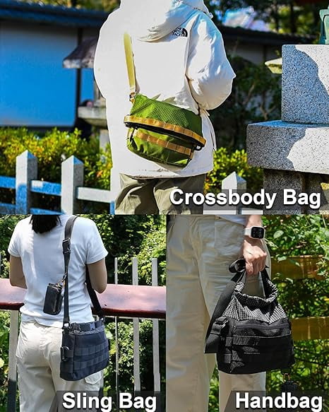 VIPERADE Crossbody Sling Bag for Men, Rolltop Messenger Shoulder Bag, EDC Handbag for Travel Hiking Outdoor Sports, Tan
