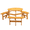 Natural | 6 Person, variant on Tcbosik 6 Person Wood Picnic Table Bench Set, Round Camping Table w/Umbrella Hole, Circular Outdoor Table with 3 Built-in Benches for Patio, Garden, Backyard, Porch, Natural
