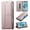 Pink, variant on Leather For iPhone 17 Pro Max Case【RFID Blocking】Wire Pressing Process Flip Wallet Leather Case With Card Holder Magnetic Closure Phone Cases Cover,Black,For iPhone 17 Pro Max