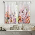 thumbnail image 1 of Innerwin Tringle à Rideau Poche Fente Panneau Rustique Imprimé Floral Aquarelle Rideaux Courts Anti-Moisissure Traitement de Fenêtre Style-6 27 Pouces*47 Pouces(70*120cm)*2, 1 of 5
