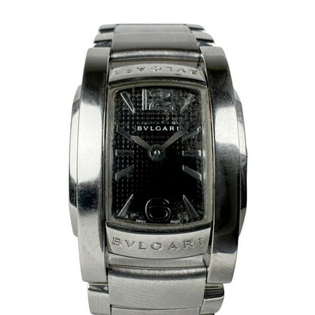 Pre-Owned BVLGARI Watch Ashoma Stainless Steel Silver Black Ladies Quartz Dial u0008 (Good)