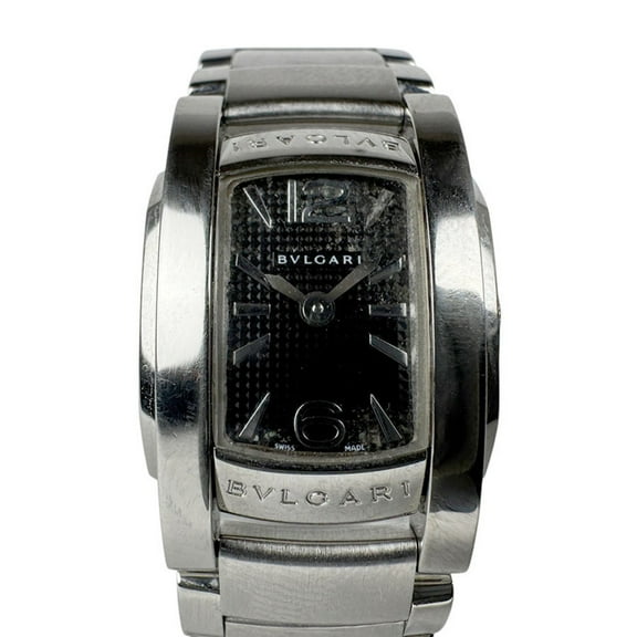 Pre-Owned BVLGARI Watch Ashoma Stainless Steel Silver Black Ladies Quartz Dial u0008 (Good)