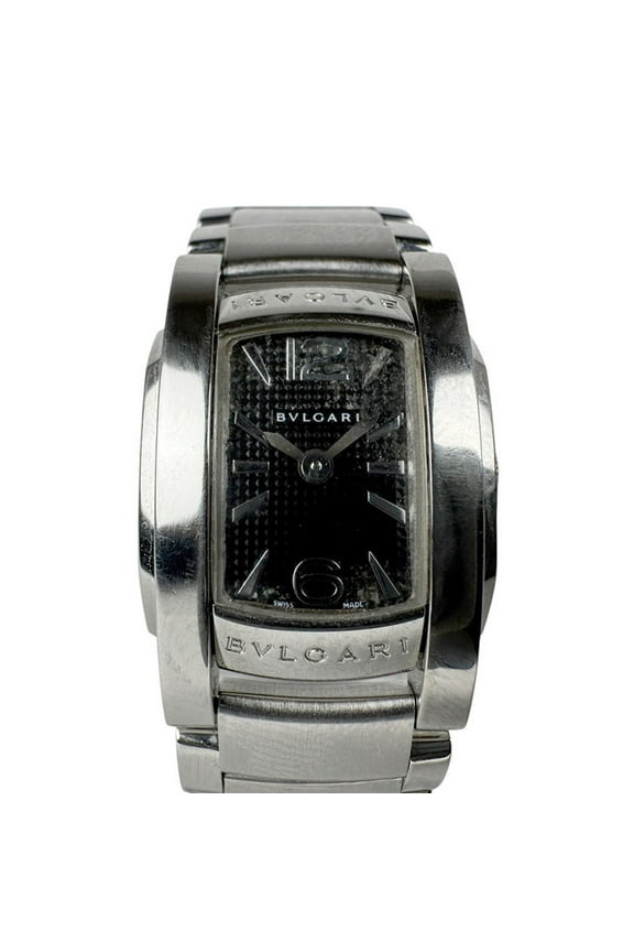 Pre-Owned BVLGARI Watch Ashoma Stainless Steel Silver Black Ladies Quartz Dial u0008 (Good)