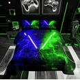 thumbnail image 1 of Erosebridal Ensemble de Douillette Simple Gaming Lightsaber, Douillette en Duvet Néon Foudre, Déco Moderne et Tendance, Réversible, 1 of 8