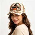 thumbnail image 6 of Women's Baseball Cap 2D Halloween Pumpkin Witch Ghost Embroidered Sun Hat, 6 of 7