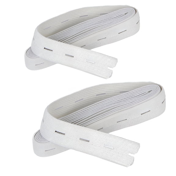 AUQ 2Pcs Knit Buttonhole Elastic Band (1.5m), White and Black Sewing Waistband for Pants, Skirts, Dresses, and DIY Clothing Repairs