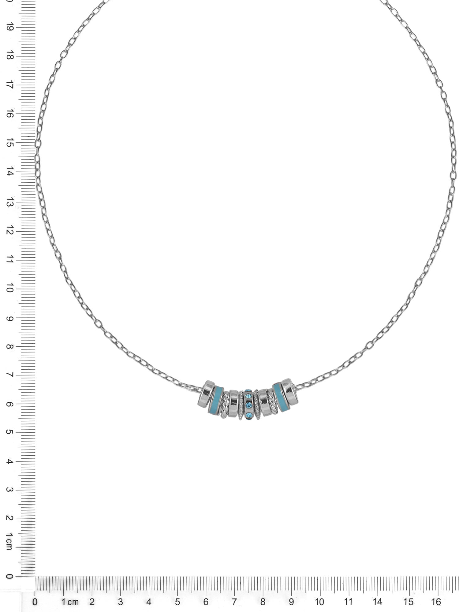 Time and Tru Silvertone Chain with Blue Zirconia Birthstone "December" Necklace