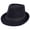 Black, variant on BadPiggies Elegant Fedora Hat for Men Women Short Brim Roll Up Trilby Hats with Embellishment Band (Black)
