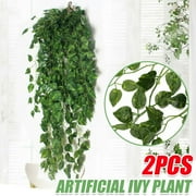 KUDOSALE GOTGELIF 2 Pack 39" Fake Ivy Vines,Artificial Hanging Green Ivy Plant,Silk Leaves Greenery Garland