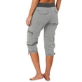 thumbnail image 3 of Women's Cargo Capris Hiking Pants Lightweight Quick Dry Outdoor Athletic Travel Capris Casual Summer Cropped, 3 of 6