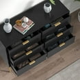 thumbnail image 5 of Eumyviv Modern Chest of Drawers with Gold Handles Mid Century Modern 6-Drawer Storage Dresser for Bedroom Living Room, Black H0123, 5 of 10