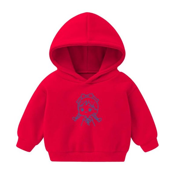 Zwiiyzr 3-8 Years Toddler Baby Girl and Boy' Hoodies Sweatshirt Casual Long Sleeve Printing Tops Red