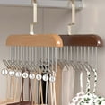 thumbnail image 4 of Anti-Slip Multi-Hook Coat Rack,8-Hook Wooden Closet Organizer,360° Swivel Belt & Tie Hanger,Scarf & Bra Storage Solution,Durable Wood Construction,B,1PC, 4 of 5