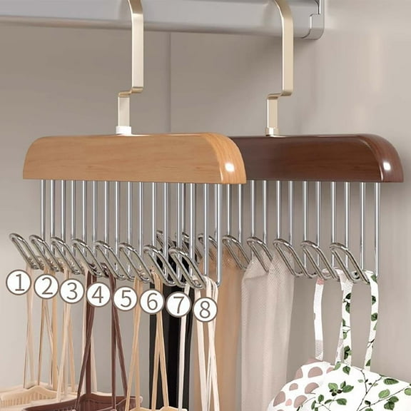 Dusknt Clearance Sale! Anti Slip Multi Hook Coat Racks Bra Hangers for Closet Organizer with 8 Hooks 360 °Swivel Belt Hanger for Closet for Belt Tie Tank Top Bra Scarf, Eight Hook Rack * 1