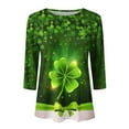 thumbnail image 4 of EGNMCR Womens Irish Shamrockes Green Shirt Long Sleeve Sweatshirt Heart St Patricks Day Gift St Patricks Day Shamrockes Shirts Gift for Her Irish Shirt Pride Irish Sweatshirt Plus Size T Shirts Tops, 4 of 4
