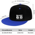 thumbnail image 6 of Make Sixty Great Again Flat Bill Hats Contrast Hip Hop Baseball Cap Unisex Snapback Rock Caps, 6 of 9