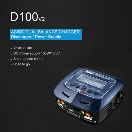 Original SKYRC D100 V2 100W AC/DC Dual Balance Charger Discharger Power Supply for LiPo LiHV LiFe LiIon NiCd NiMH PB Battery RC Car
