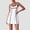 White, variant on PISONIC Women's Color-Block Yoga Dress with Built-in Bra - Slim Fit, Anti-Exposure Tennis Skort Suit for Spring/Summer Sports