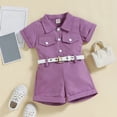 thumbnail image 6 of TAIAOJING Kid Toddler Girl Clothes Summer Short Sleeve Tops And Shorts Belt Baby Girl Outfits 18-24 Months, 6 of 9