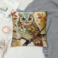 thumbnail image 2 of Orinice Owl Branch Leaves Graphic Decorative Cushion Throw Pillow Cover for Home Couch Living Room Bed Sofa Pillow Case All Year Round Use 1PC 24x24in, 2 of 5