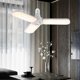 thumbnail image 2 of 45W 3 Blades 3000K LED Bulbs Foldable Fan Lamp Warm White Light Color Collapsible Four-leaf Clover Style Light for Garage Dining Room(White), 2 of 3