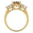 thumbnail image 4 of Clara Pucci 14K Yellow Gold 3ct Champagne Three-Stone Ring for Women, 4 of 8