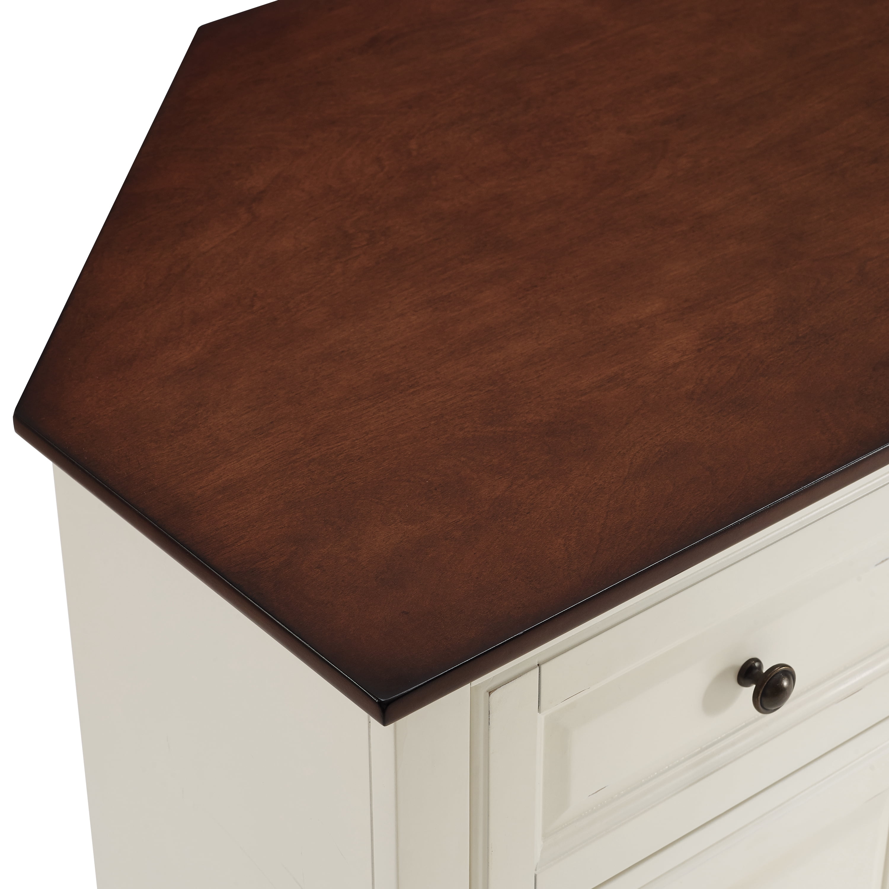 Crosley Furniture Shelby 60"Wood Corner TV Stand in White and Mahogany