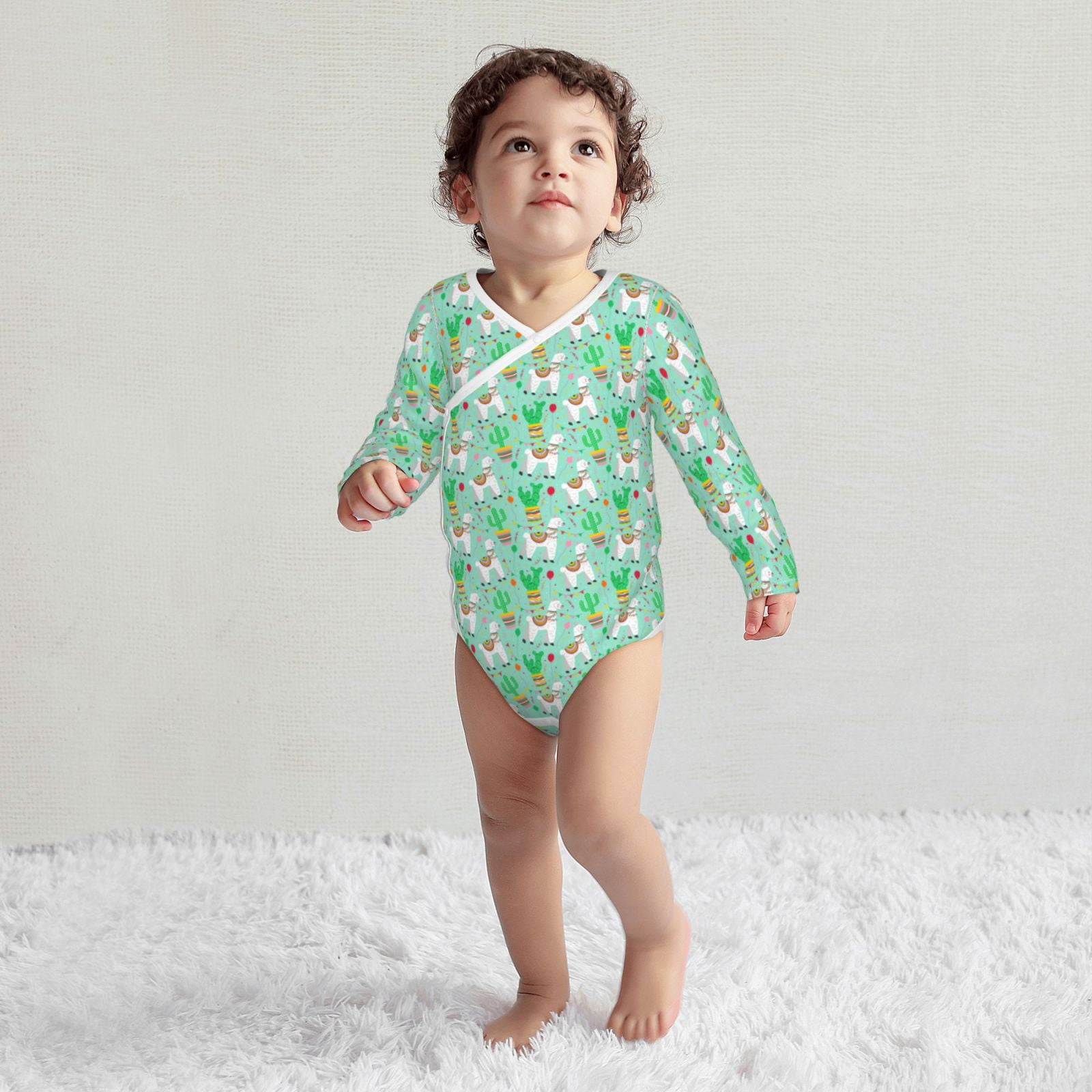 Xecao Cute Alpaca 1 Print Baby unisex-baby Cotton Long-sleeve Bodysuits-3 Months