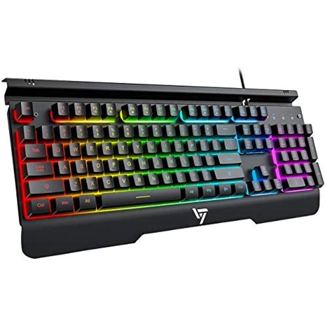Teclado Gamer VicTsing Store Metálico Ergonómico RGB -Negro