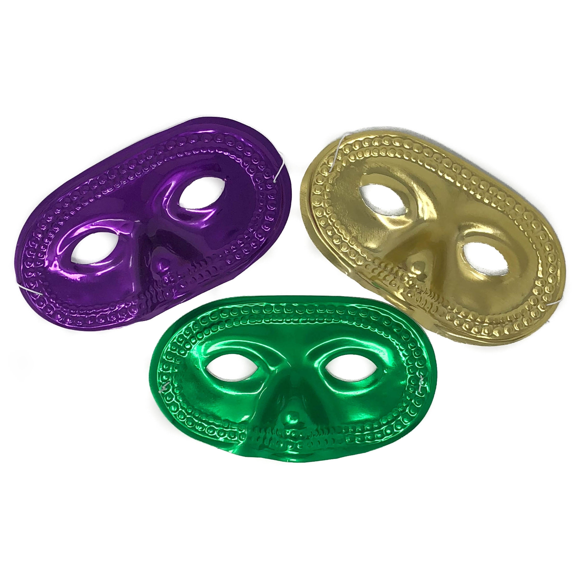50 Mardi Gras Masks - Metallic Masquerade Half Party Masks - Walmart.com