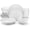 AMELIA White, variant on Dinnerware Sets, 24 Piece Porcelain Square Dishes, White with Silver Rim Plates and Bowls Sets, Ceramic Dish Set for 6, Chip Resistant Dishware Sets, Series