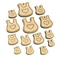 thumbnail image 1 of Baby Bib with Heart Wood Mini Charms Shapes DIY Craft Jewelry - With Hole - 18mm (17pcs), 1 of 7