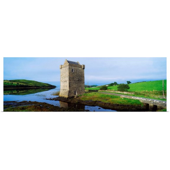 Great BIG Canvas | Rolled The Irish Image Collection Poster Print entitled Rockfleet Castle, Clew Bay, Co Mayo, Ireland