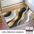 thumbnail image 3 of Gray and Gold Marble Ink Waves Pattern Door Rugs,Washable Non Slip Door Mats Indoor,Decorative Door Mats,Entry Mat Indoor for Entrance,Bedroom,Kitchen,Bathroom,16"x24", 3 of 6