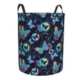 thumbnail image 2 of Daiia Blue Butterfly Round Laundry Basket with Handles Thickened Waterproof Circular hamper,Dirty Clothes Storage Basket for Bedroom,Bathroom,College Dorm-Small, 2 of 8