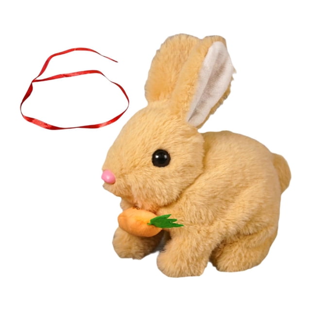 Juguete electrónico de conejo, juguete de de peluche, cómoda decoración del hogar juguete de conejo para niños niños adultos regalos familiares Amarillo