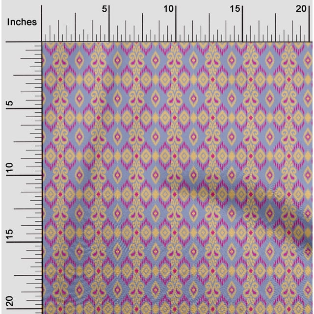 oneOone Polyester Lycra Fabric Paisley Ikat Printed Craft Fabric BTY 56 Inch Wide