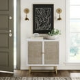 Nathan James Kova Natural Cane Rattan Doors Accent Cabinet with Brass ...
