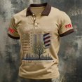 thumbnail image 2 of 9/11 25th Anniversary Men's Polo Shirt - Commemorative Graphic Short Sleeve Collared Top with Smooth Fabric for Everyday Tribute Khaki S, 2 of 3