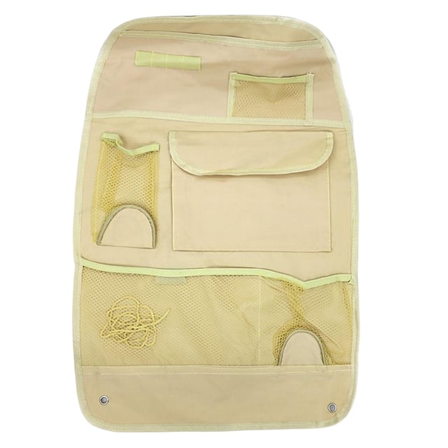 Organizador de asiento trasero de coche Macarena Premium de tela Oxford impermeable Beige