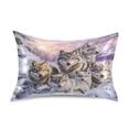 thumbnail image 3 of Dailycode Satin Pillow Case King Silk Pillow Cover for Hair and Skin Envelope Closure Snow Wolf Family 20"x40", 3 of 9