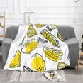thumbnail image 2 of XMXT Throw Blanket, Lemon Decorative Line Illustration Machine Washable Blankets for Sofa, 40 x 30 inches, 2 of 9