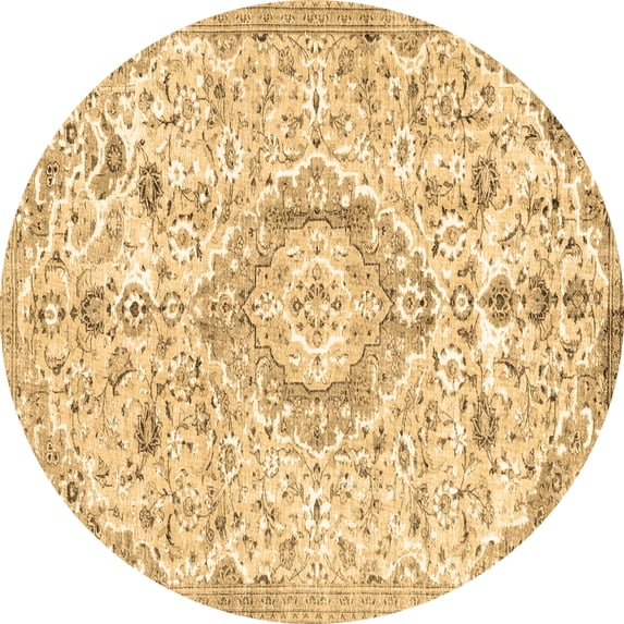 Ahgly Company Indoor Round Persian Brown Traditional Area Rugs, 4' Round