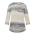 thumbnail image 5 of Fiudx Camisas de Mujer Blusas de Túnica Básica con Cuello En V y Costuras de Encaje Estampadas con Manga 3/4 para Mujer, 5 of 5
