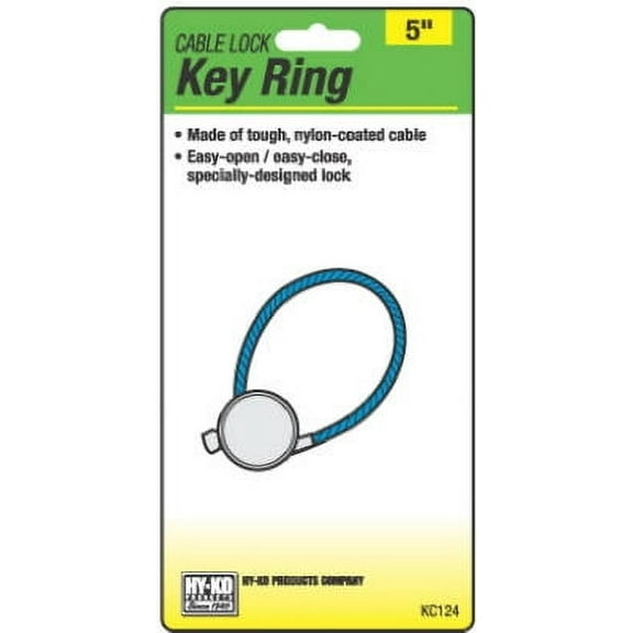 KC124 Cable Key Ring, 5 in, Steel